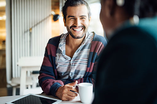 employees on coffee break